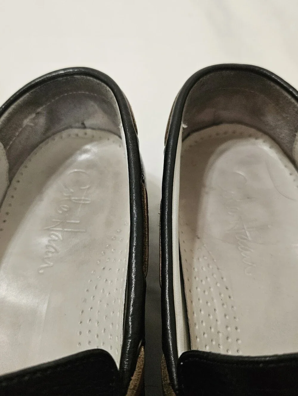 Cole Haan Shoes Mens Size 9 Black Leather Vtg Air Boat Loafers Slip On Dress